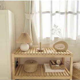 Resim Çok Amaçlı Izgara Model Ahşap Komodin Ceviz 