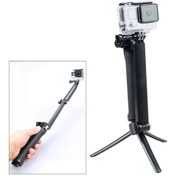 Resim Sones Gopro Hero12 Siyah / Hero11 /10 /9 /8 /7 /6 /5, Insta360 Ace / Ace Pro, Djı Osmo Action 4 Ve Diğer Aksiyon Kameraları İçin 3 Yollu Çok İşlevli Uzatılabilir Monopod Tripod Katlanır Döner Kol Kamera Sapı 
