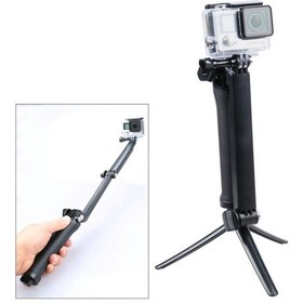 Resim Sones Gopro Hero12 Siyah / Hero11 /10 /9 /8 /7 /6 /5, Insta360 Ace / Ace Pro, Djı Osmo Action 4 Ve Diğer Aksiyon Kameraları İçin 3 Yollu Çok İşlevli Uzatılabilir Monopod Tripod Katlanır Döner Kol Kamera Sapı 