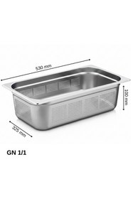 Resim Üret Çelik ÜRET Delikli Gastronom Küvet GN 1/1 100 mm 14 lt 