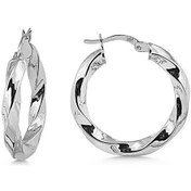 Resim Burgu Gümüş Küpe Halka Rodyum 