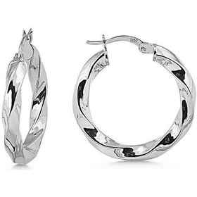 Resim Burgu Gümüş Küpe Halka Rodyum 