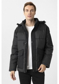 Resim Süvari Siyah Slim Kapitone Mont-34883 Siyah 