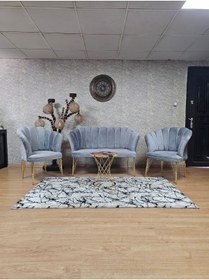 Resim ZAFİR Gold Kaplama Tel Ayak Papatya Çay Seti Koltuk Takımı , Balkon, Salon, Ofis, Cafe Koltuk Takımı 