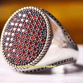 Resim Copy of 925 Sterling Eagle Sapphire and Onyx Stone Mens Ring - US: 6.5 / 54 mm / Turk: 14 