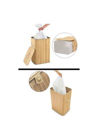 Resim Bambu Natürel Dikdörtgen Katlanabilir Çamaşır Sepeti Bambu 