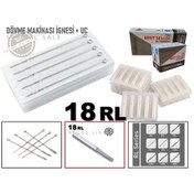 Resim Tattoo Dövme Makinası İğneleri 18 Rl 50 İgne + 50 Uç 