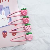 Resim Kızlar İçin Büyüleyici Çilek Saç Tokası - Sevimli Meyve Temalı Yan & Saç Örgüsü Aksesuarı, Dayanıklı Plastik, Bb Saç Tokası, Saç Örgüsü Tokası 