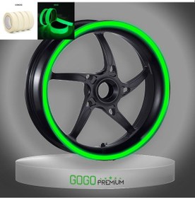 Resim Gece Yanan Doğal Renk Fosforlu 7cm X 7 M Lüks 1 Set Jant Şeridi Çok Renkli 