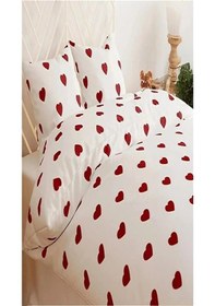 Resim More Home Tek Kişilik Nevresim Takımı Lastikli Çarşaflı Kalpli 