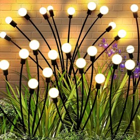 Resim 6/8/10 LED Güneş Ateşböceği Işıkları, Noel Özel, Dört Mevsimde Kullanılabilir, Bahçe ve Patio için Aydınlatma Dış Mekan Dekoratif Peyzaj Işıkları, Kaldırımlar, Partiler, Düğünler 