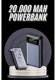 Resim Hızlı Şarj Özellikli 20.000 Mah Dijital Göstergeli Usb Girişli Android Ve İos Uyumlu Powerbank Çok Renkli 