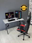 Resim Hey Modüler Mobilya Heygaming2 Profesyonel Oyuncu Masası Beyaz Siyah 110 CM 