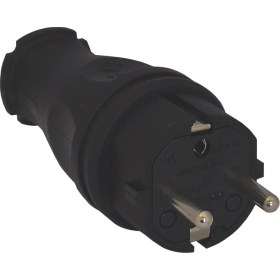 Resim Tp 3101-303-0300 1X16A Kauçuk Düz Fiş (Siyah) Fransız Tipi - Ups 