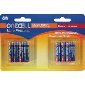 Resim Onecell LR03 Ultra Premium 1.5V AAA Alkalin Pil 8'li 