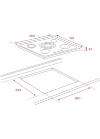 Resim Teka TR 951 SİYAH VİTROSERAMİK 90 CM. ELEKTRİKLİ ANKASTRE OCAK 