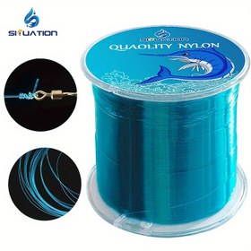 Resim SHUATION Kutulu Balıkçılık İpi - 546 YD/500m Şeffaf Mavi, Yüksek Dayanıklılıklı Örgülü Naylon Monofilament Buz Balıkçılığı, Tuzlu Su ve Tatlısu için, Uzun Atış Duyarlı Baitcasting, Koruyucu Makara ve Saklama Çantasıyla Aşınmaya Karşı Dirençli, Balıkçılık Ekipmanı 