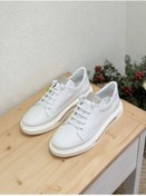 Resim Mammamia D25YA-3525 LASTİK BAĞCIKLI HAKİKİ DERİ SNEAKER SPOR AYAKKABI KADIN 