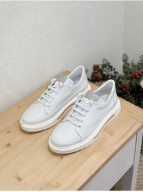 Resim Mammamia D25YA-3525 LASTİK BAĞCIKLI HAKİKİ DERİ SNEAKER SPOR AYAKKABI KADIN 