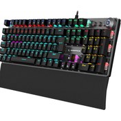 Resim Rampage KB-R28 BLADE PLUS Siyah/Gümüş Gökkuşağı Aydınlatmalı Tam Türkçe Red Switch Mekanik Gaming Klavye OYUNLARDA YENİLMEZ OLUN