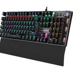 Resim Rampage KB-R28 BLADE PLUS Siyah/Gümüş Gökkuşağı Aydınlatmalı Tam Türkçe Red Switch Mekanik Gaming Klavye 