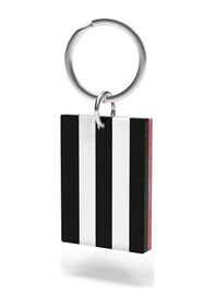 Resim Beşiktaş Lisanslı Kırmızı Logolu Çift Taraflı Çubuklu Anahtarlık Kartal Ahşap Kutulu Siyah - Beyaz 