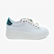 Resim Greyder 59273 Beyaz Mavi Hakiki Deri Kadın Sneaker Ayakkabı-817 Beyaz-mavi Beyaz - Mavi 