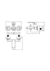 Resim Bocchi Riva Banyo Bataryası - Krom 1029-1021 Krom 