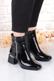 Resim Pierre Cardin 54971 Açma Kırışık Fermuar Detaylı Kalın Topuklu Kadın Bot Siyah 