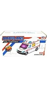 Resim Belirtilmemiş Oyuncak Ambulans 3D Işıklı Pilli Model 1+ Yaş İçin Eğlenceli Oyun Aracı 