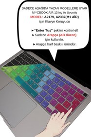 Resim Mcstorey Arapça Klavye Macbook Air M1 13 Inç Kılıf Touchıd'li A2337 A2179 Uk Enter Ile Uyumlu Dazzle 