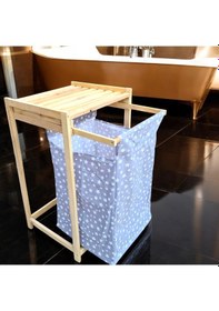 Resim Ahşap Sürgülü Çamaşır Sepeti Ahşap 