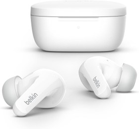 Resim Belkin SOUNDFORM Flow True Wireless gürültü önleyici kulaklık, kablosuz, Bluetooth kulaklık, ter ve su sıçramalarına karşı korumalı, koruma türü IPX5, 31 saat çalışma süresi, iPhone 