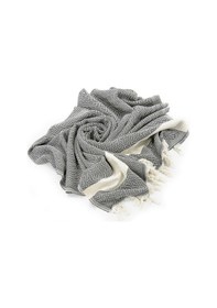 Resim Gri Pamuk Bambu Peştemal 