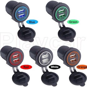 Resim Araç Çift Port Usb Şarj 12-32 Volt Oto Şarj Turuncu 
