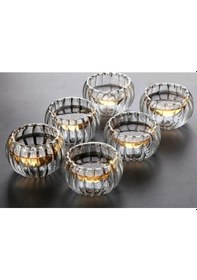 Resim Çift Cidarlı 6 Lı Optikli-çizgili-fitilli Mini Sosluk Drajelik Lokumluk Renkli 
