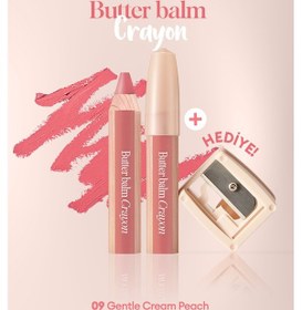 Resim Clio Kremsi Renkli Dudak Balmı + Kalemtıraş Clio Butter Balm Crayon 009 Gentle Cream Peach 09 