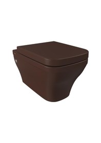Resim Bocchi Firenze Rimless Asma Klozet Mat Kahverengi Kapak Hariçtir 1304-025-0128 