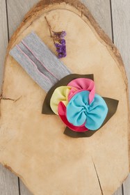 Resim Babygiz El Yapımı Yumuşak Eşsiz Aksesuarlı Doğal Pamuklu Penye Bebek Çocuk Kız Bandana Renkli Seri 