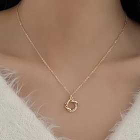 Resim KC Altın Kaplama Demir Zincirli Şık Vintage Cam Mozaik Kolye - Günlük Kullanım & Partiler için Çok Yönlü Takı, Yıl Boyu Zamansız Aksesuar, Vintage Mücevherat, Parti Aksesuarı, Detaylı İşçilik 