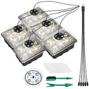 Resim Xiyyadms Siyah 12 Hücreli Işıklı Fidancılık Seti, 5 Adet Fidancı Kase, Sulama Delikleri Ve Açık Kapağı İle Ev Bahçesi Bitkileri İçin 