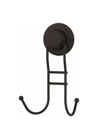 Resim Vakumlu Banyo Tuvalet Havlu Askısı 2 Kancalı Siyah Siyah 