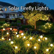 Resim Güneş Enerjili Ateşböceği Işıklar, Su Geçirmez IP65 Bahçe Aydınlatması Anahtarı - Veranda ve Yürüyüş Yolu Dekorasyonu için Uygun, 12/8 LED Sıcak/Soyağacı 