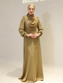 Resim Yezra Tesettür Abiye - Yağ Yeşili / 38 
