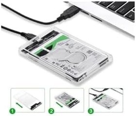 Resim 4389 2.5 Sata Type C Usb 3.1 Usb 3.0 Şeffaf Harici Ssd Hdd Hard Disk Kutusu 