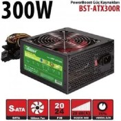 Resim Powerboost BST-ATX300R 300W 12 cm Kırmızı Fan Atx Psu Retaıl Box (Kutulu) 