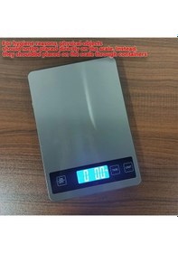 Resim Oldfriend Silvery Grey 22 05lb Hassas Mutfak Terazisi G Oz Lb Usb Şarj Pil Kompakt Gümüş Grisi 