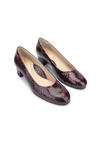 Resim Relax Anatomic Kadın Hakiki Deri Bordo Rugan Comfort Ayakkabı 611 H40000-92 Bn Ayk Y24 Croco Oslo Bordo 