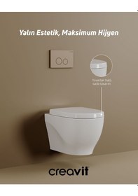 Resim Creavit Mare Rim-off Asma Klozet V Duroplast Kapak Set Beyaz 