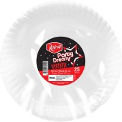 Resim Roll-Up Party Dreams Karton Tabak Beyaz 25'li 22 cm 4 Adet 